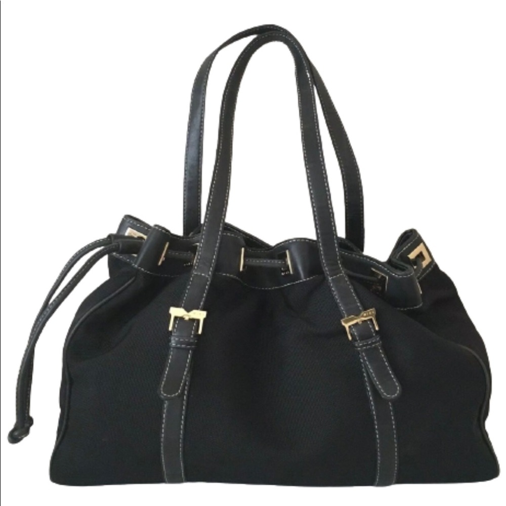 Mial Purse Black Drawstring Hobo Bag